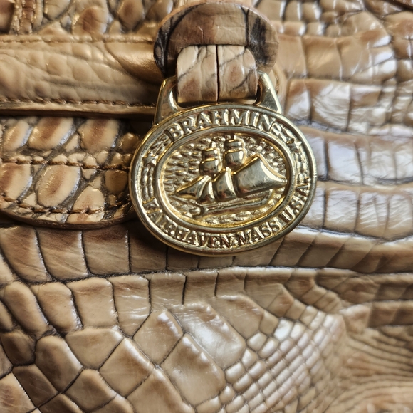 Brahmin Louise Rose Satchel With Crocodile Embossed Leather - Picture 3 of 17